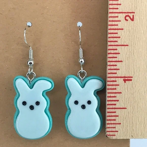 Charming Peep Easter Bunny Earrings Fashion Jewelry - Picture 2 of 2